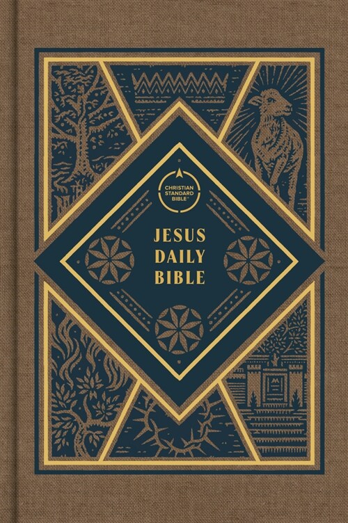 CSB Jesus Daily Bible, Brown Cloth Over Board: Guided Readings Showing Christ Throughout Scripture (Hardcover)