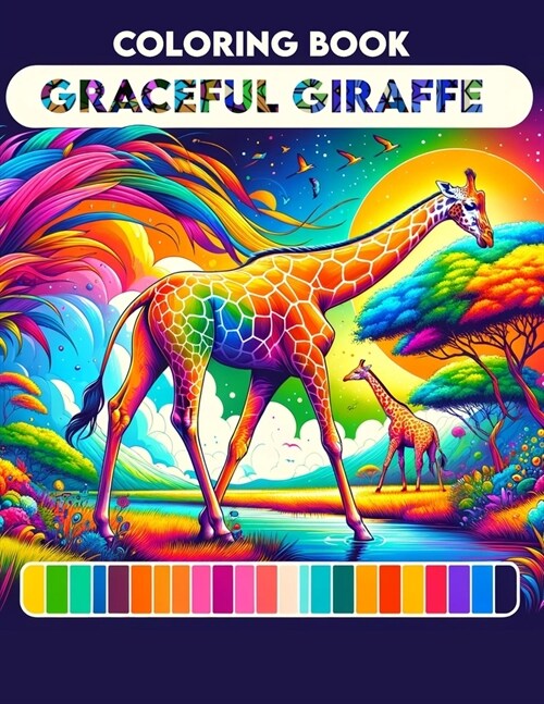 Graceful Giraffe Coloring Book: Amazing Featuring Beautiful Design With Stress Relief and Relaxation.For All ages (Paperback)