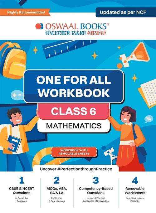 Oswaal NCERT & CBSE One For All Workbook Mathematics Class 6 Updated As Per NCF MCQs VSA SA LA For Latest Exam (Paperback)