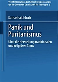 Panik Und Puritanismus : UEber Die Herstellung Traditionalen Und Religioesen Sinns (Paperback, 2001 ed.)