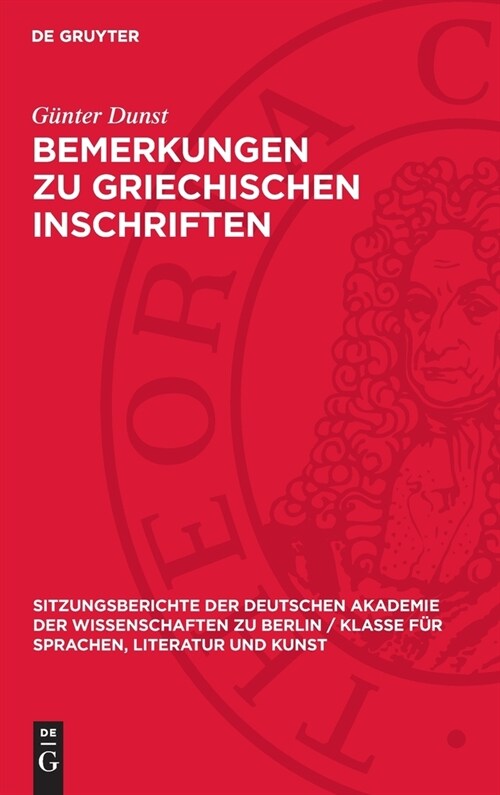 Bemerkungen Zu Griechischen Inschriften (Hardcover, Reprint 2024)