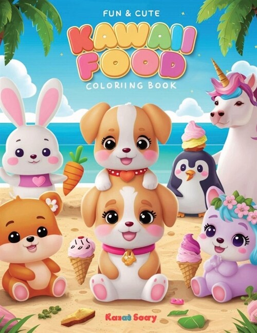 Fun & Cute Kawaii Food Coloring Book For kids: Adorable Coloring And Simple Pages Featuring Kawaii Animals, Quick Bites, And Sweet Delights For Kids (Paperback)