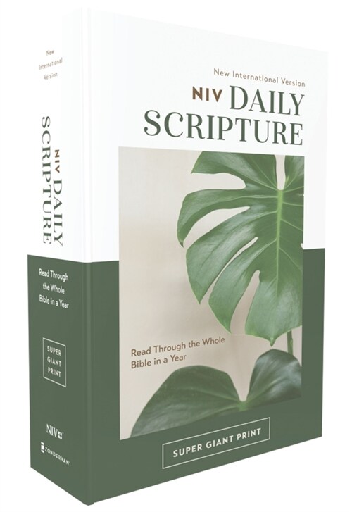 Niv, Daily Scripture, Super Giant Print, Paperback, White/Green, Comfort Print: 365 Days to Read Through the Whole Bible in a Year (Paperback)