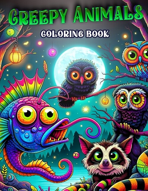 Creepy Animals coloring book: Stress Relieving And Having Fun With Scary Illustrations Of Horror Creatures, Gothic Theme Papers Gifts For Adults Tee (Paperback)