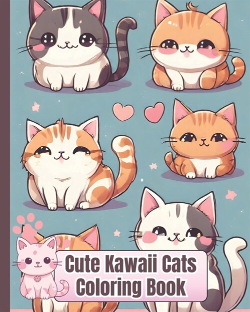 Cute Kawaii Cats Coloring Book: Cute Cats In Kawaii Style, Fun And Easy Coloring Pages With Cats for Kids, Girls, Women, Teens and Adults (Paperback)