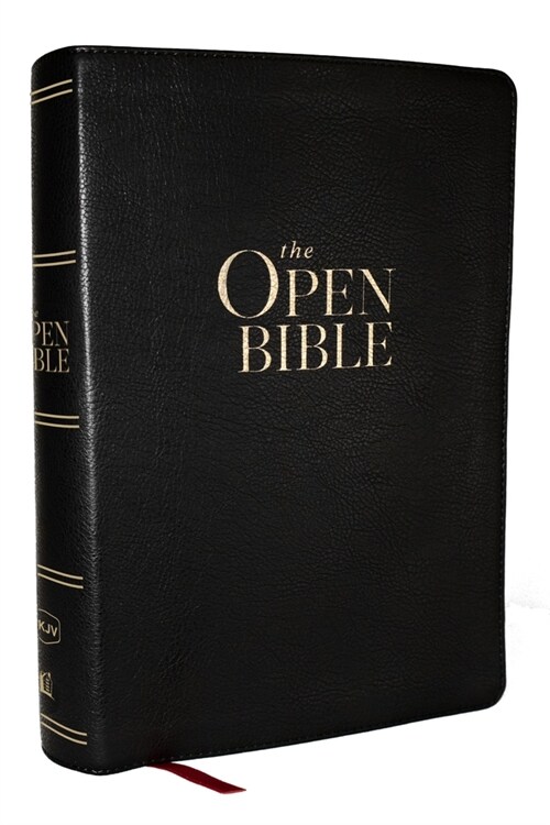 The Open Bible: Read and Discover the Bible for Yourself (Nkjv, Black Leathersoft, Red Letter, Comfort Print) (Imitation Leather)