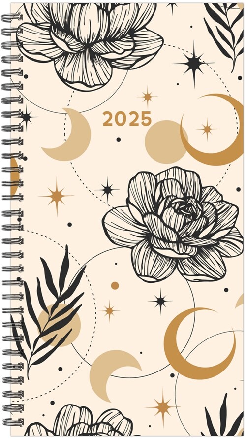 Floral Moon 2025 3.5 X 6.5 Softcover Weekly Spiral (Spiral)