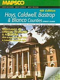 Mapsco Hays, Caldwell, Bastrop, Blanco Counties Street Guide (Paperback, 4th)