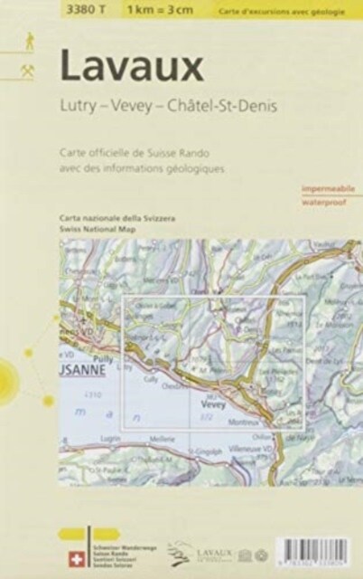 Lavaux - Lutry - Vevey - Chatel-St-Denis (Sheet Map, folded)