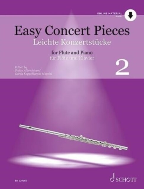 Easy Concert Pieces : 20 Pieces from 4 Centuries. Vol. 2. flute and piano. (Sheet Music)