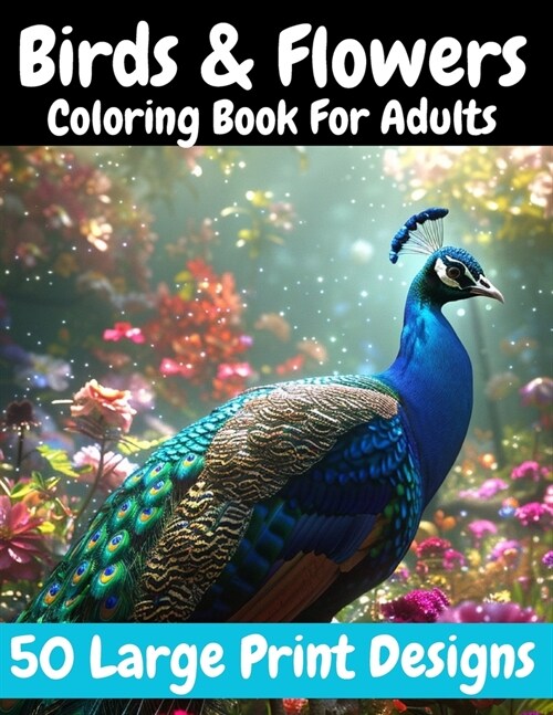 Birds & Flowers: Coloring Book For Adults (Paperback)