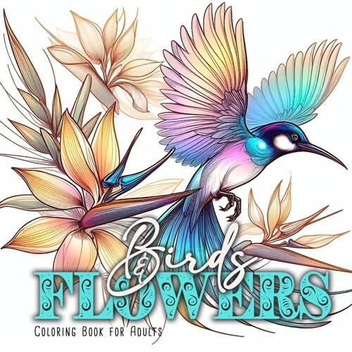 Birds and Flowers Coloring Book for Adults: Birds Bird Coloring Book for Adults Flowers Coloring Book Grayscale Birds Grayscale coloring book (Paperback)