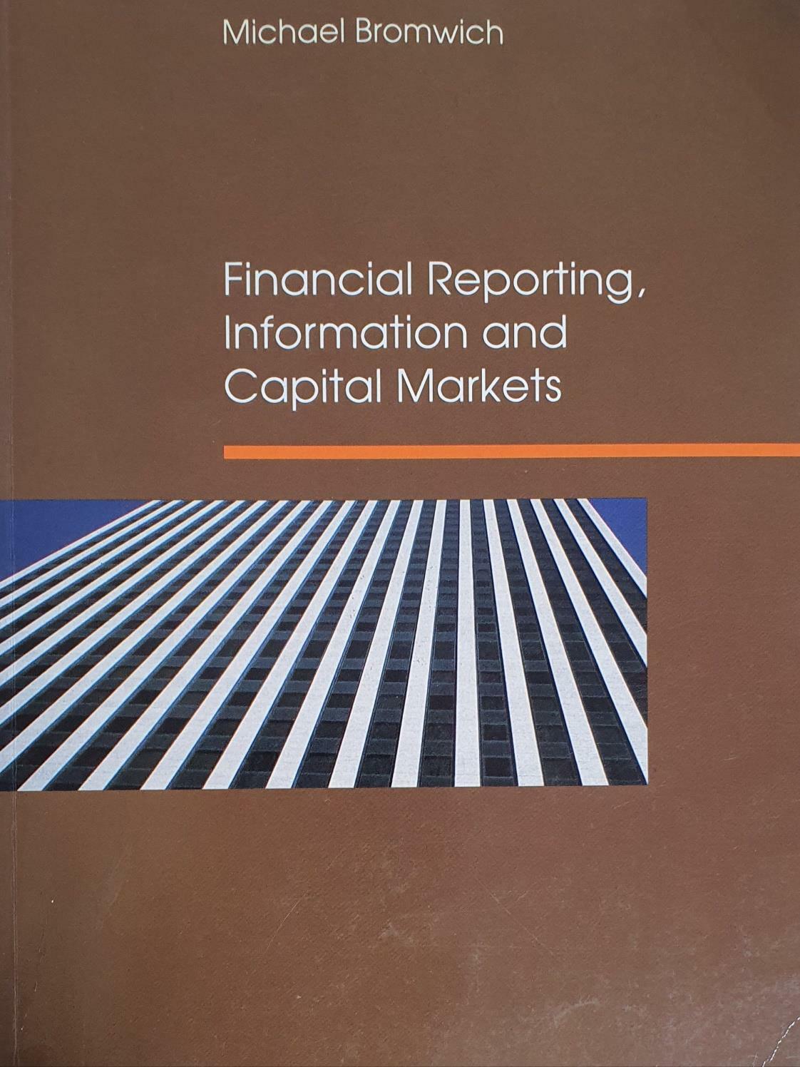 [중고] Financial Reporting Information And Capital Markets (Paperback)