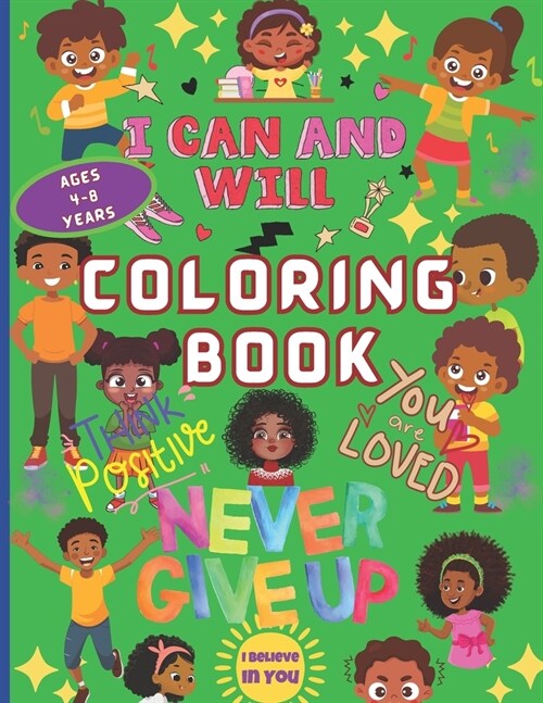 Black Kids Coloring Book for Kids Ages 4-8: Empower Young Artists: Black Kids Coloring Fun. 60 Adorable Black Kids, accompanied by Positive Phrases th (Paperback)