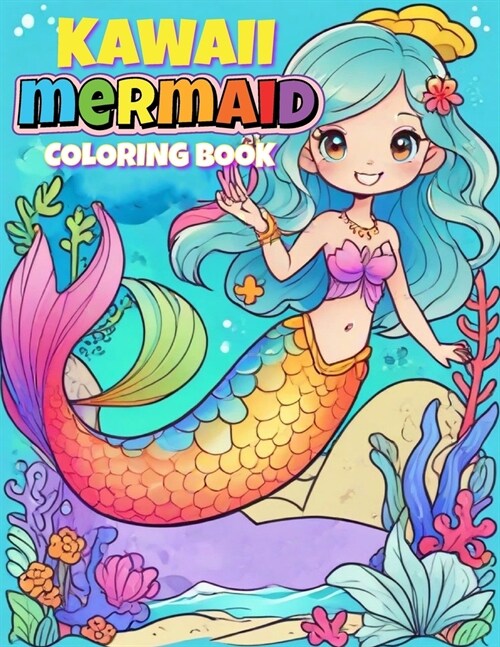 Kawaii Mermaid Coloring Book: Exciting and Simple Coloring Pages in Adorable Style Featuring Mermaids - Perfect for Boys and Girls Aged 4-8 (Paperback)