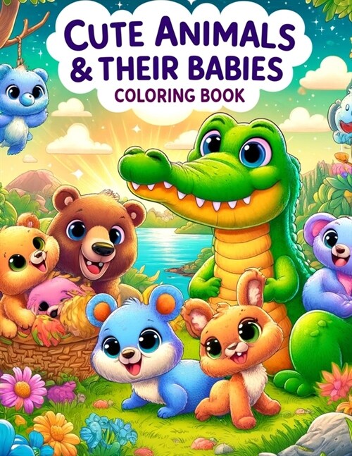 Cute Animals & Their Babies Coloring book: Where Each Page Offers a Heartwarming Glimpse into the Love, Care, and Connection Shared Between Parental F (Paperback)