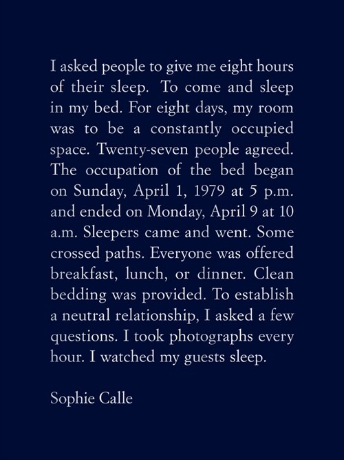 Sophie Calle: The Sleepers (Hardcover)