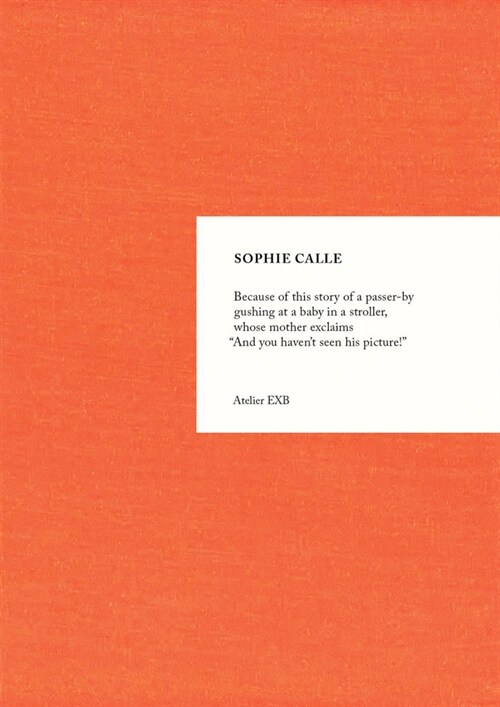 Sophie Calle: Because (Hardcover)