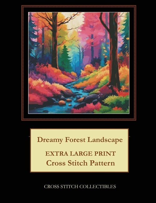 Dreamy Forest Landscape: Extra Large Print Cross Stitch Pattern (Paperback)