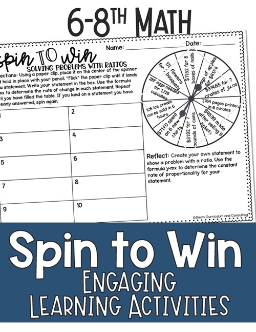 Math Games for Sixth, Seventh Grade, and Eighth Grade: Fun Math Practice & Activities for Kids Ages 12-15: Spin to Win - Engaging Learning Activities (Paperback)