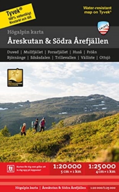 Areskutan & Sodra Arefjallen (Sheet Map, folded)