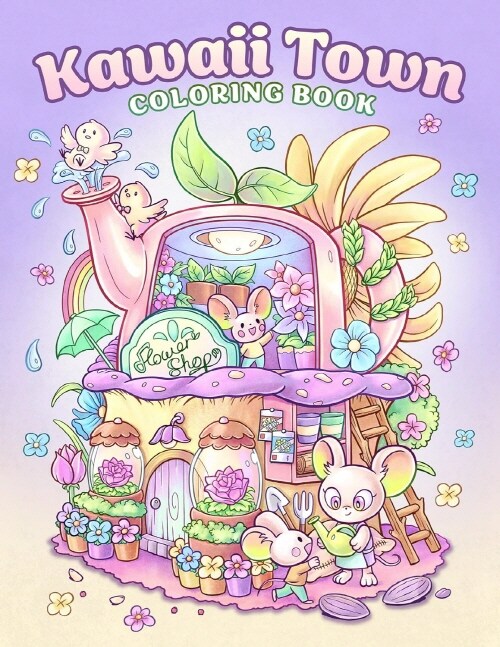 Kawaii Town: Coloring Book with Cute Animals, Tiny Buildings, and Playful Scenes for Stress Relief and Relaxation (Paperback)