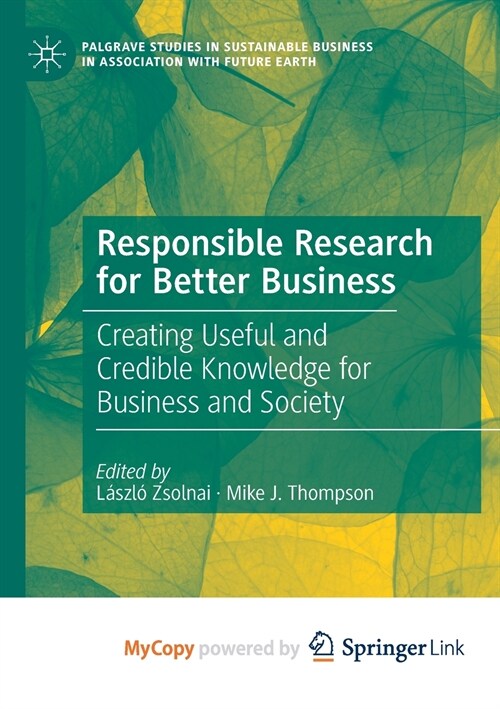 Responsible Research for Better Business (Paperback)