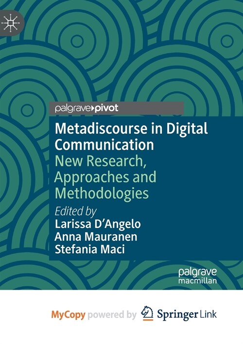 Metadiscourse in Digital Communication (Paperback)