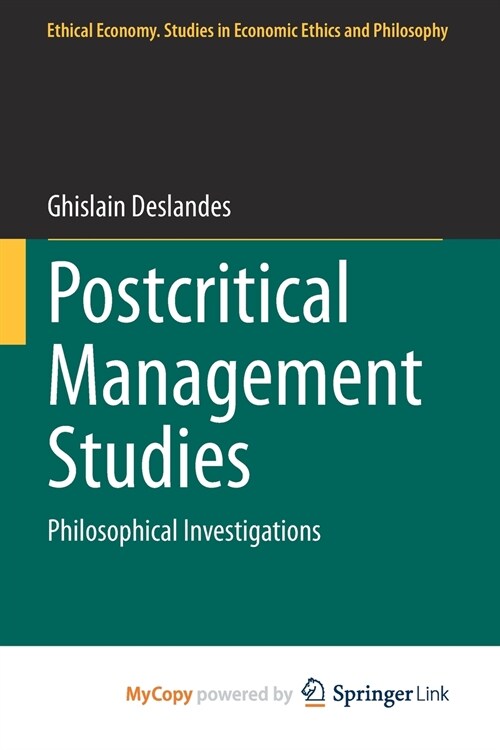 Postcritical Management Studies (Paperback)