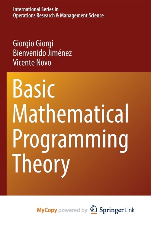 Basic Mathematical Programming Theory (Paperback)