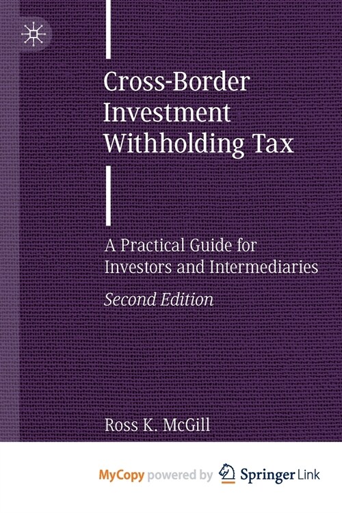 Cross-Border Investment Withholding Tax (Paperback)