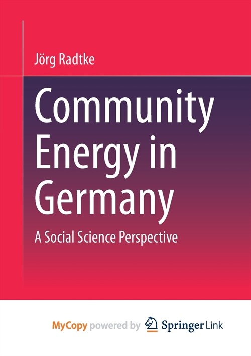 Community Energy in Germany (Paperback)