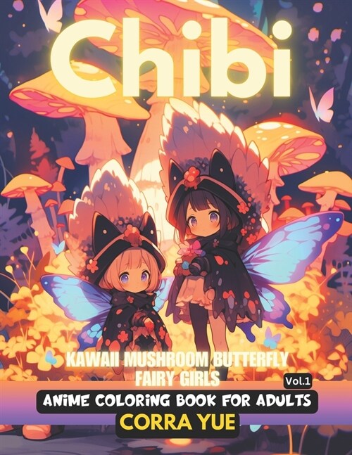 Chibi Kawaii Mushroom Butterfly Fairy Girls - Anime Coloring Book For Adults Vol.1: 51 Stunning Portraits Of Cute Adorable Spring Summer Fantasy Girls (Paperback)