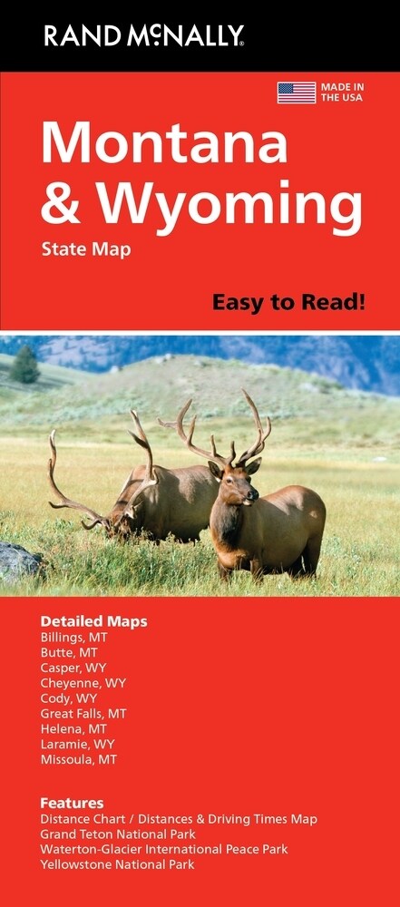 Rand McNally Easy to Read: Montana, Wyoming State Map (Folded)