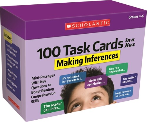 100 Task Cards in a Box: Making Inferences: Mini-Passages with Key Questions to Boost Reading Comprehension Skills (Hardcover)