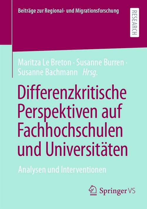 Differenzkritische Perspektiven Auf Fachhochschulen Und Universit?en: Analysen Und Interventionen (Paperback, 2024)