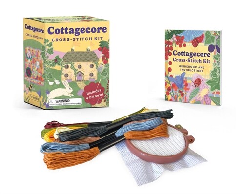 Cottagecore Cross-Stitch Kit : Includes 4 patterns (Multiple-component retail product)