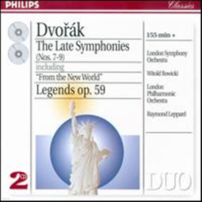 [중고] dvorak / late symphonies / rowichi, leppard(2cd, 수입)