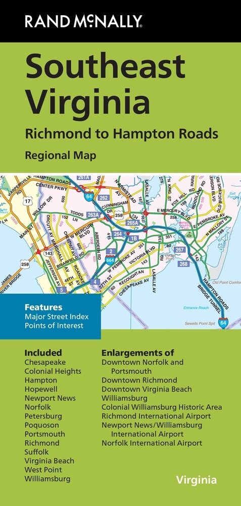 Rand McNally Folded Map: Southeast Virginia Richmond to Hampton Roads Regional Map (Folded)