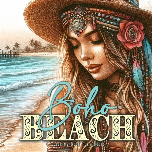 Boho Beach Coloring Book for Adults: Girl Portraits Coloring Book - Boho Coloring Book for Adults - Beach Coloring Book Summer (Paperback)