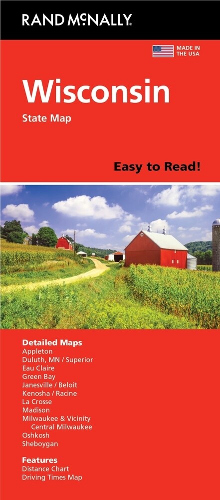 Rand McNally Easy to Read: Wisconsin State Map (Folded)