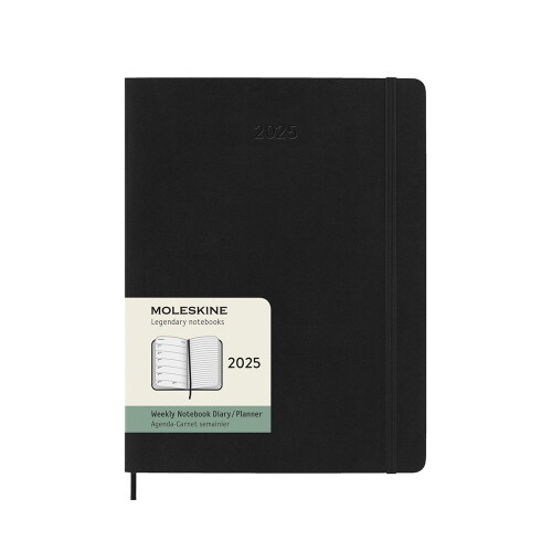 Moleskine 2025 12-Month Weekly XL Softcover Notebook : Black (Paperback)