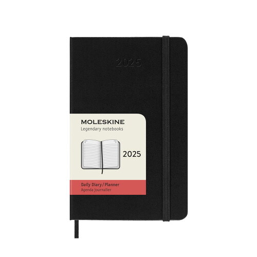 Moleskine 2025 12-Month Daily Pocket Hardcover Notebook : Black (Paperback)