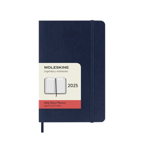 Moleskine 2025 12-Month Daily Pocket Softcover Notebook : Sapphire Blue (Paperback)