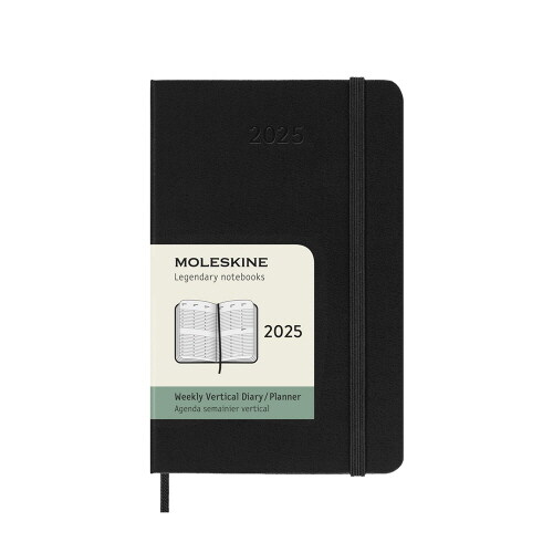 Moleskine 2025 12-Month Weekly Vertical Pocket Hardcover Notebook : Black (Paperback)