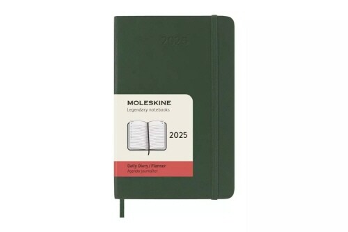 Moleskine 2025 12-Month Daily Pocket Softcover Notebook : Myrtle Green (Paperback)