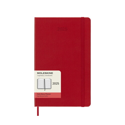 Moleskine 2025 12-Month Daily Large Hardcover Notebook : Scarlet Red (Paperback)