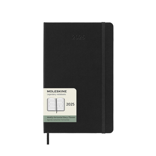 Moleskine 2025 12-Month Weekly Horizontal Large Hardcover Notebook : Black (Paperback)