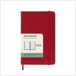 Moleskine 2025 12-Month Weekly Pocket Hardcover Notebook : Scarlet Red (Paperback)