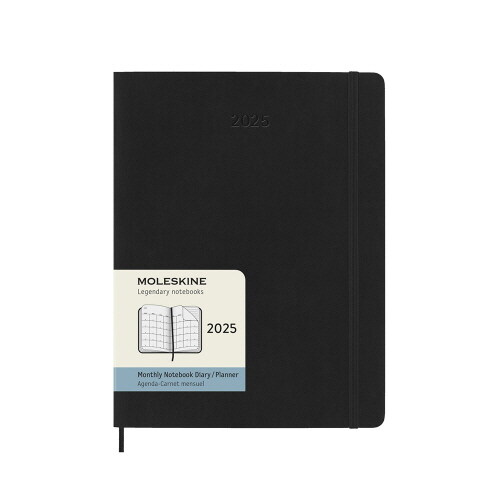 Moleskine 2025 12-Month Monthly XL Softcover Notebook : Black (Paperback)